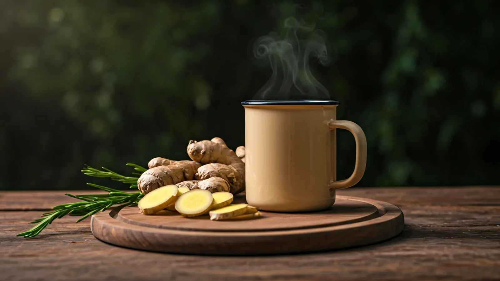 Plantas medicinales peruanas como el jengibre, mostradas en una infusión casera para aliviar resfriados y mejorar la digestión de forma natural.